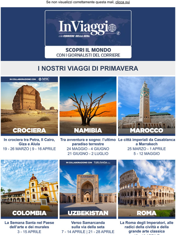 Voglia di viaggiare? Parti con Corriere e vivi un’esperienza unica