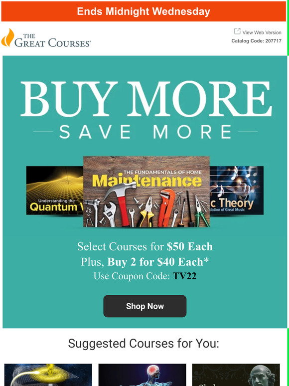 The Great Courses: Select Courses $50 or Buy 2 for $40 Each | Milled