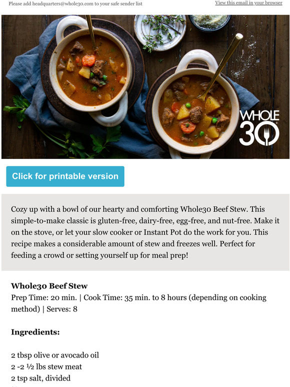 Whole30 Our onepot winter favorite 🍲 Milled