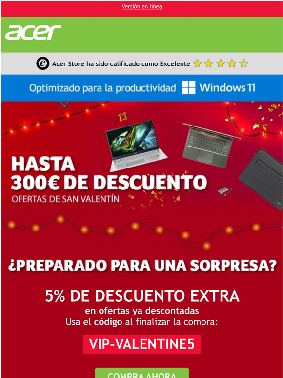 ¡Te queremos! ❤ Hasta 300€ de descuento + 5% Extra