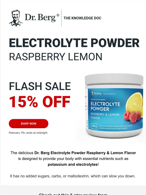 Dr Berg Final Hours To Save 15 On Our Electrolyte Powder Milled