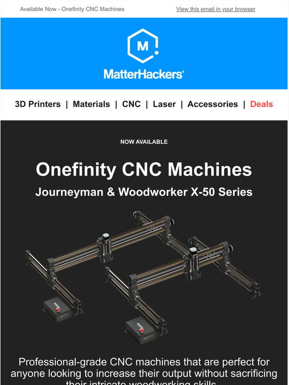 MatterHackers Now Available Onefinity CNC Machines Milled