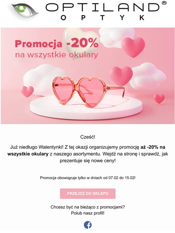 Wielka promocja Walentynkowa: rabat -20% na wszystkie okulary!