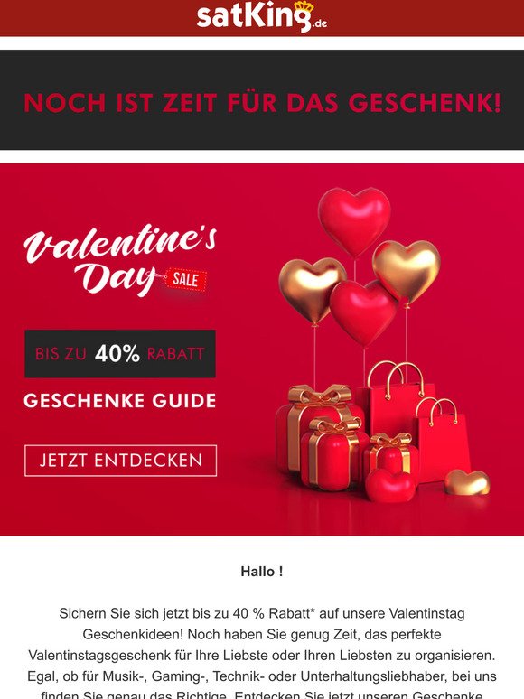 Jetzt bis zu 40 % auf Valentinstag-Geschenke sparen!