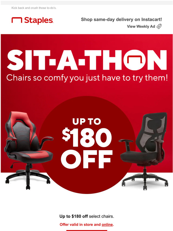 Staples 🎉 Up to 180 off! Your day needs this chair. Milled