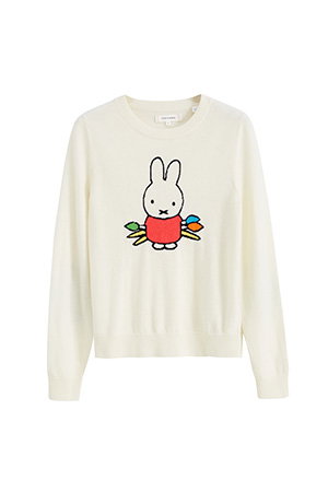 Cream Wool-Cashmere Miffy Artist Sweater