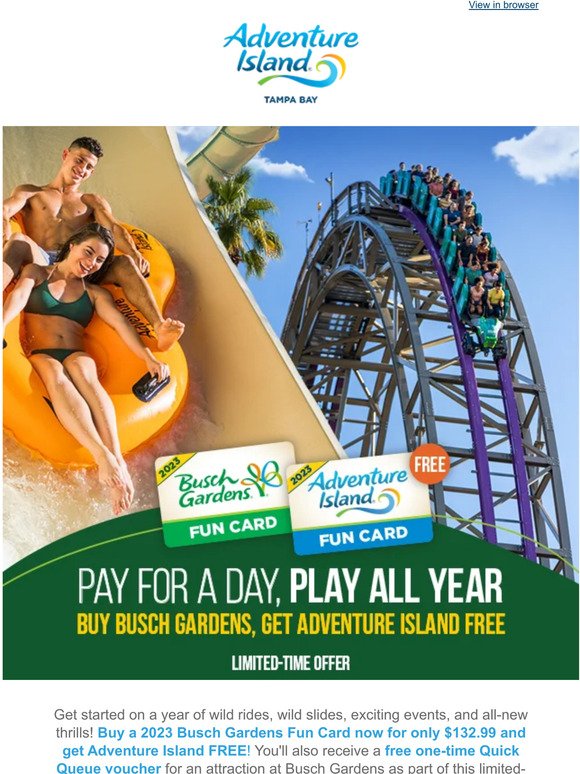 Add a FREE One-Time Quick Queue Voucher to Your 2-Park Deal