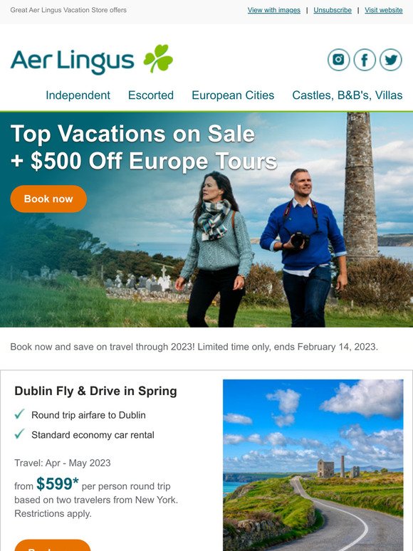 Top Vacations on Sale + $500 Off Europe Tours