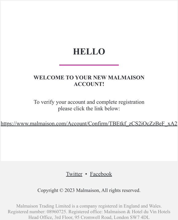 Please verify your new account