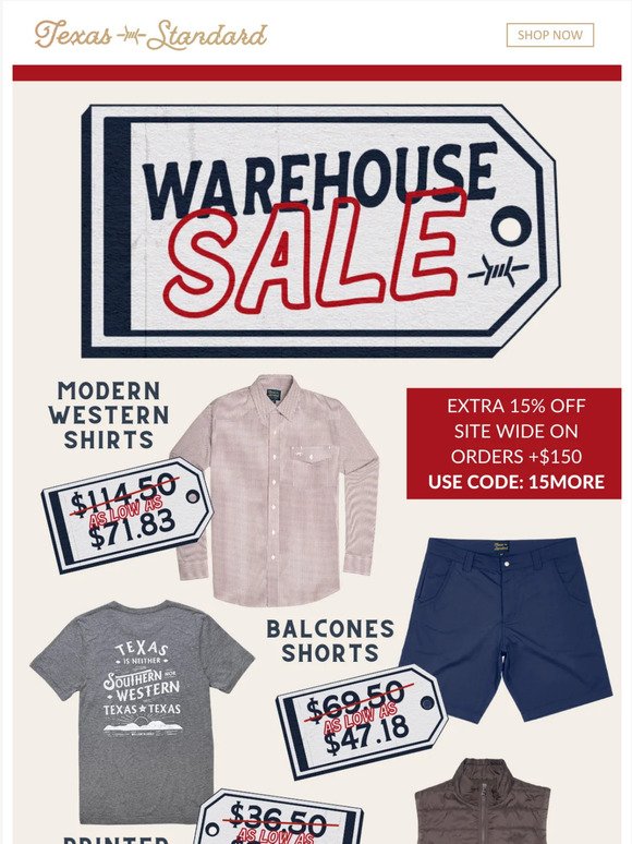 🚨 Warehouse Sale Starts Now 🕐