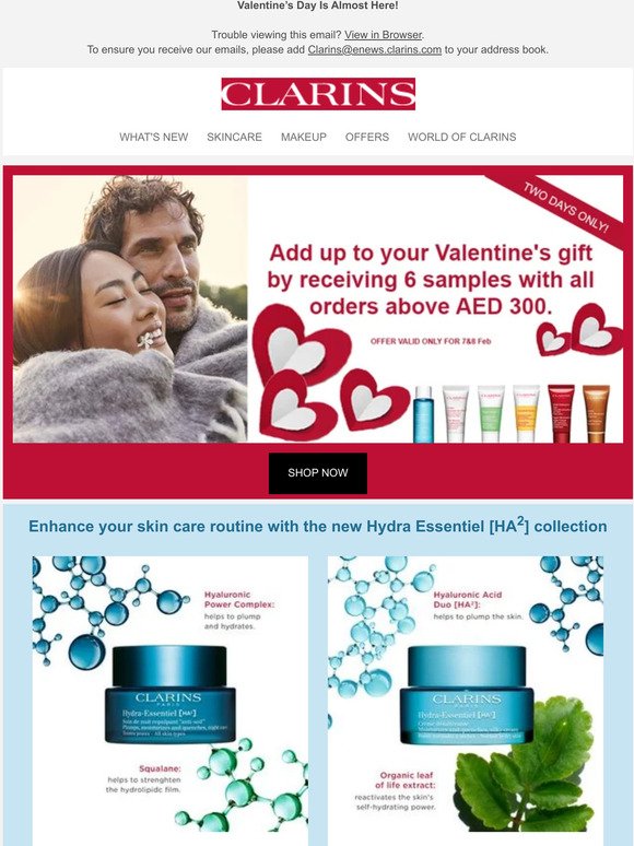 ❤ Feel the love! Shop and get 6 samples PLUS your 5-piece gift! 