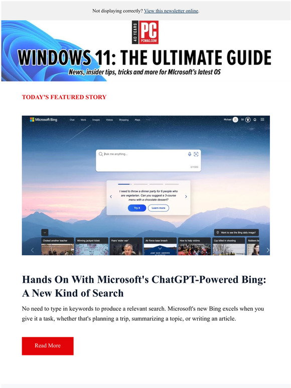 PCMag: Hands On With Microsoft's ChatGPT-Powered Bing: A New Kind of ...
