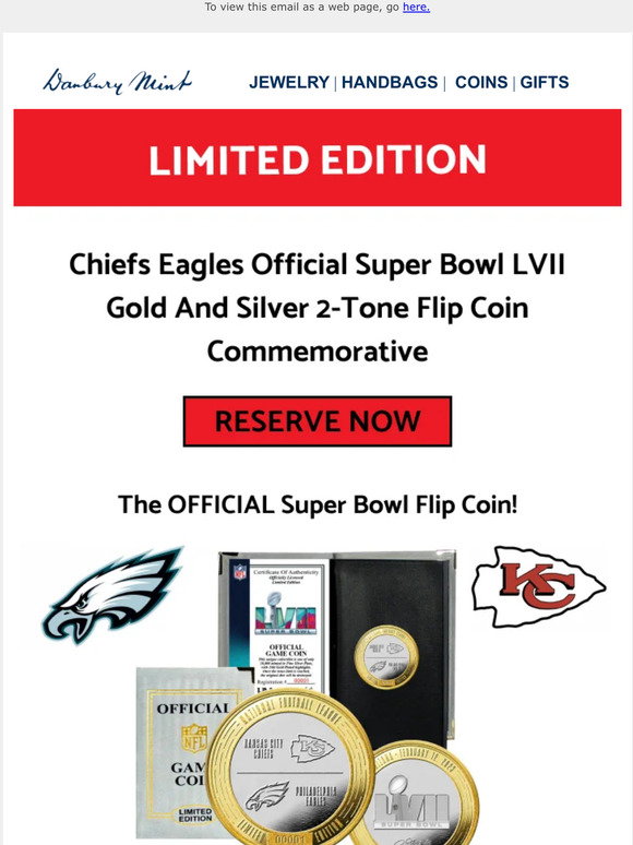 Danbury Mint: The Official Super Bowl LVII Flip Coin | Milled