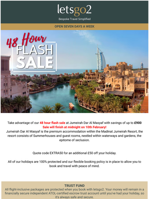 48 hour flash sale | Jumeirah Dar Al Masyaf
