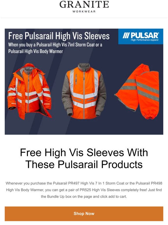 Free High Vis Sleeves When You Order Either of These Products!