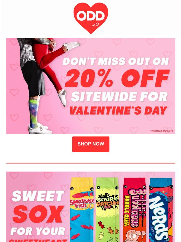 We've Got Socks For Your Sweetheart At 20% Off This Valentines Day