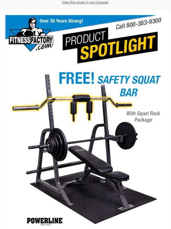 Free Safety Squat Bar with Squat Rack Milled