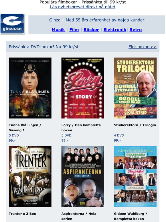 Prissänkta DVD-boxar 99 kr/st | Filmnyheter från Ginza.se