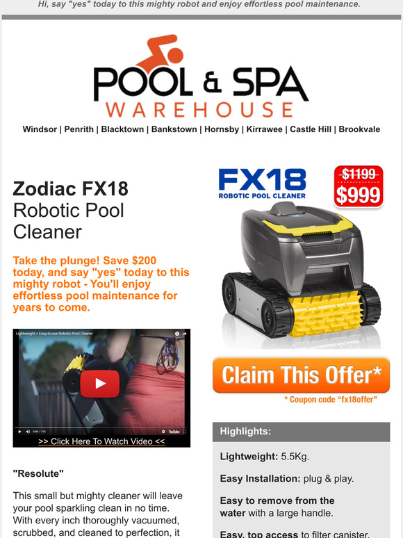 zodiac fx18 pool cleaner