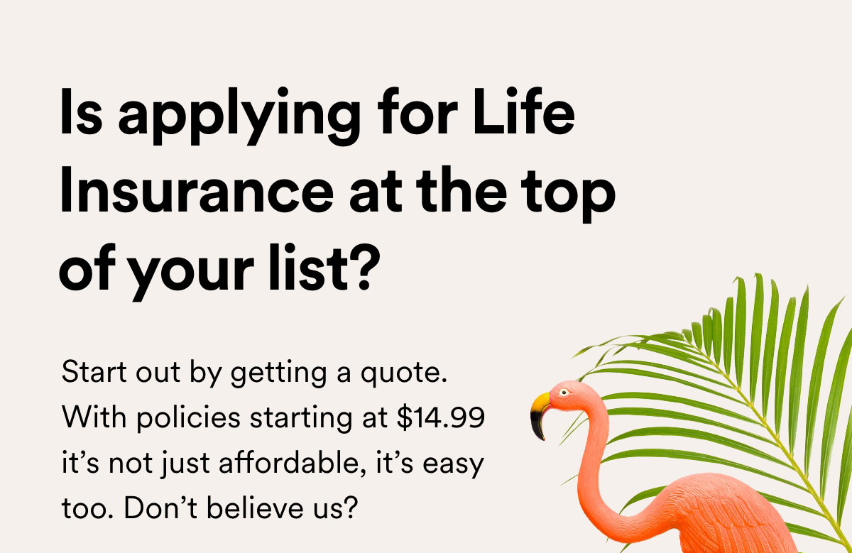 is applying for Life Insurance at the top of your list?