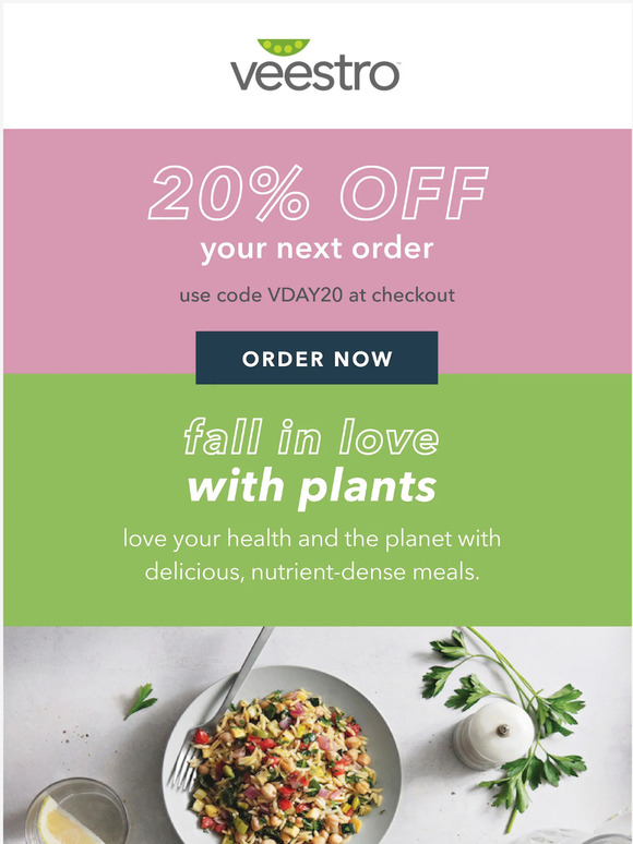 20% off plant-powered meals 💚