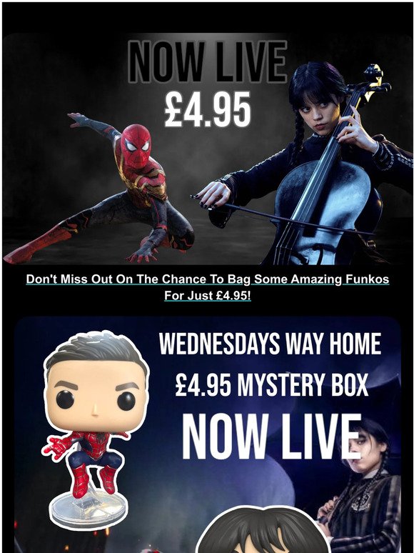 🖤 £4.95 NOW LIVE FUNKO MYSTERY BOX