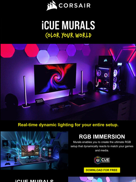 Color Your World – CORSAIR Launches iCUE Murals Lighting, a  State-of-the-Art RGB Customization Software