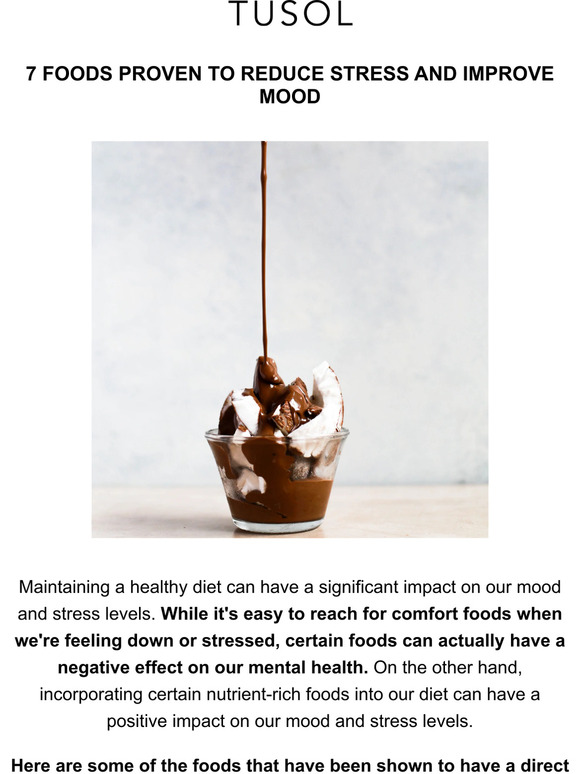 7 Foods Proven To Reduce Stress + Improve Mood 🍇