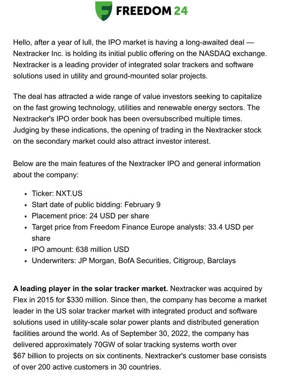 Nextracker is listing today in long-awaited revival of IPO market