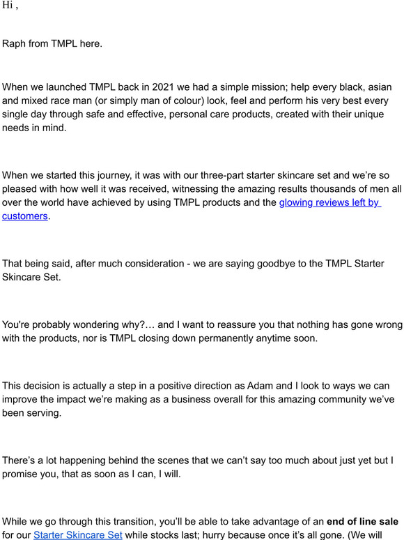 TMPL - We're saying goodbye 👋