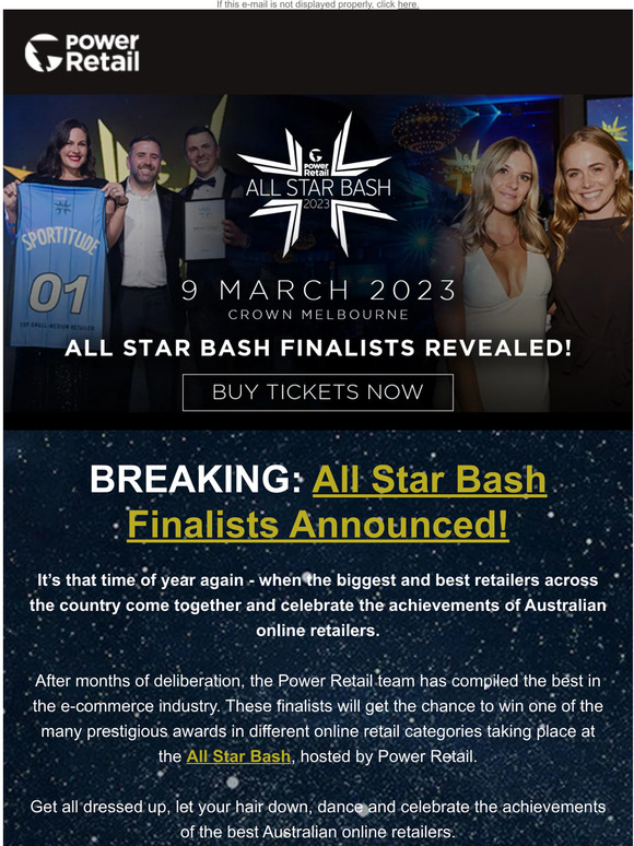 Power Retail Congratulations to the 2023 All Star Bash Finalists! 🎉