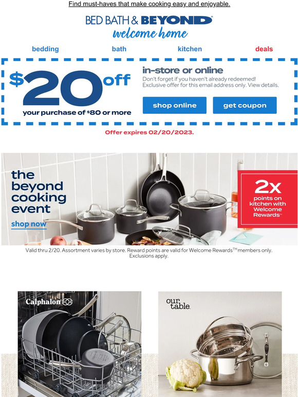 Bed Bath & Beyond Beyond Cooking Event 2x points on kitchen purchases