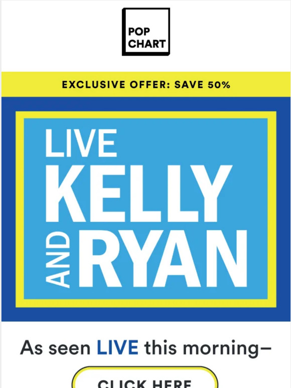 Pop Chart Lab 50 Off for LIVE w/ Kelly & Ryan Viewers Milled