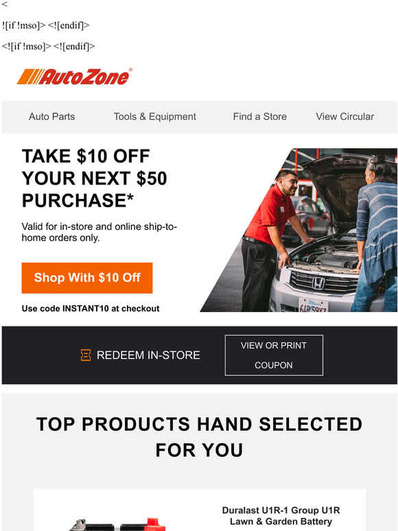 AutoZone Email Newsletters Shop Sales, Discounts, and Coupon Codes