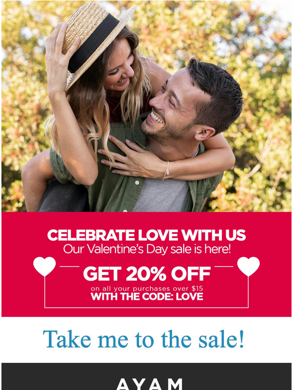 20% OFF. Feel the Love with AYAM ! 💝