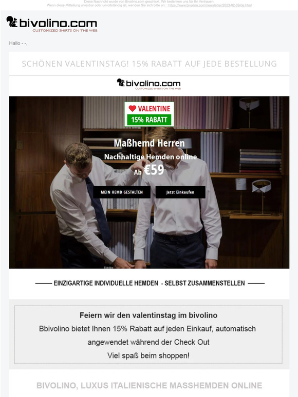 Valentinstag Spezial: 15% Rabatt!