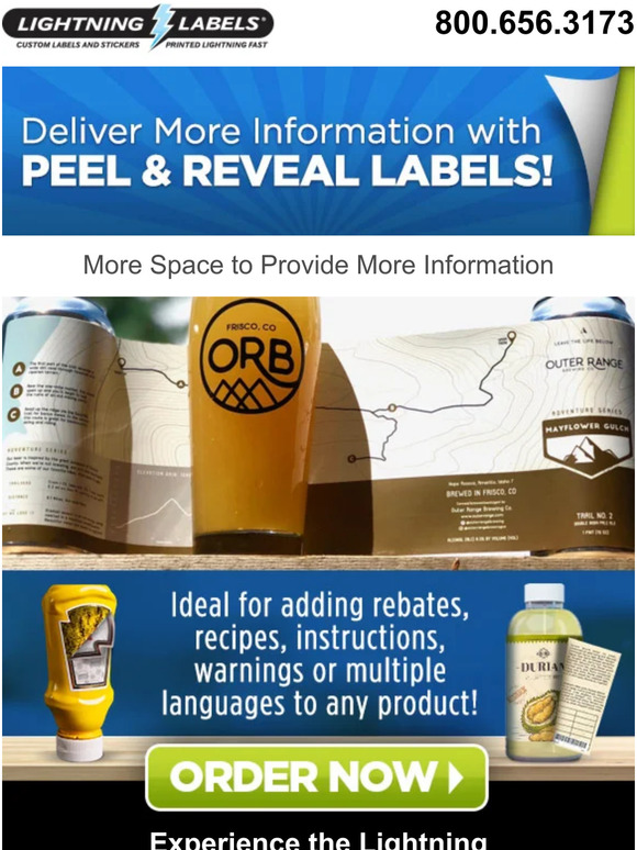 Lightning Labels Peel & Reveal Labels Deliver More Data in a Compact