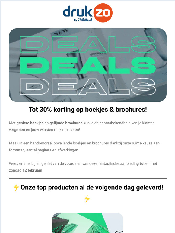Tot en met zondag tot 30% korting op boekjes & brochures!