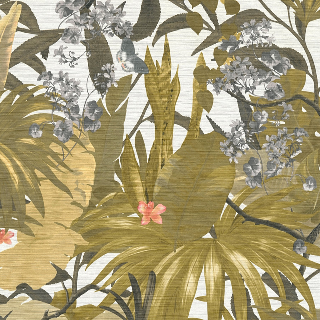 Desert lodge botanical vinyltapet grønn/hvit 10,05x0,53 m