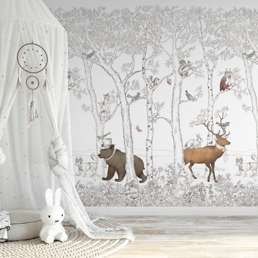 Jack'n rose vinyltapet grå/hvit 2,8x2,12 m