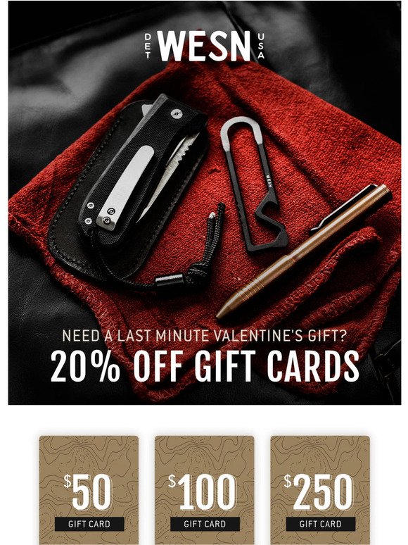 20% Off WESN Gift Cards