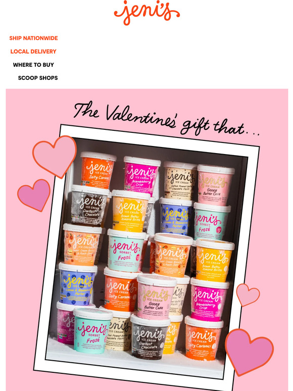 Jeni's Ice Creams Need a last minute Valentine's Day gift? Milled