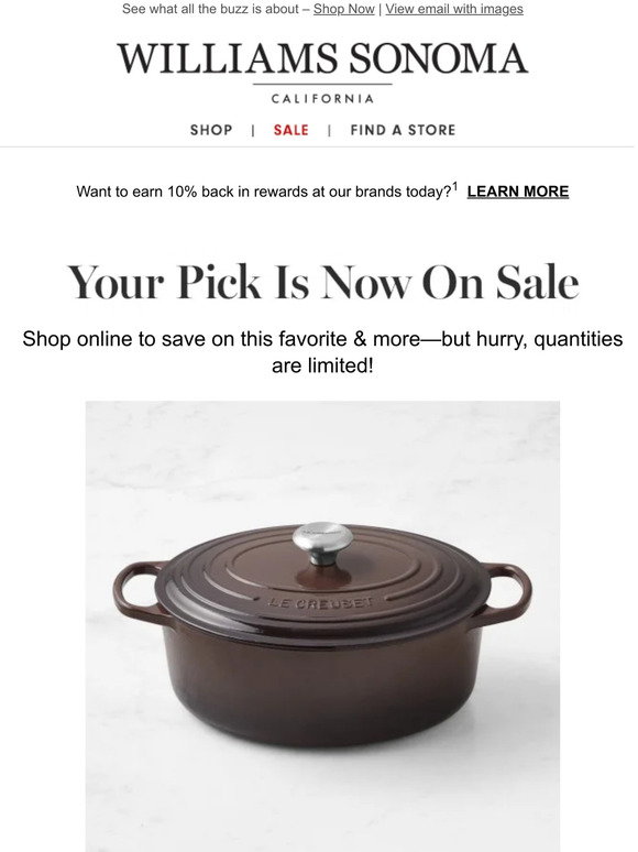Pottery Barn Good news! Le Creuset Signature Enameled Cast Iron Oval