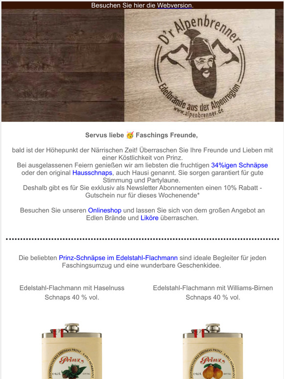 🥳 Faschingsgrüße vom Alpenbrenner