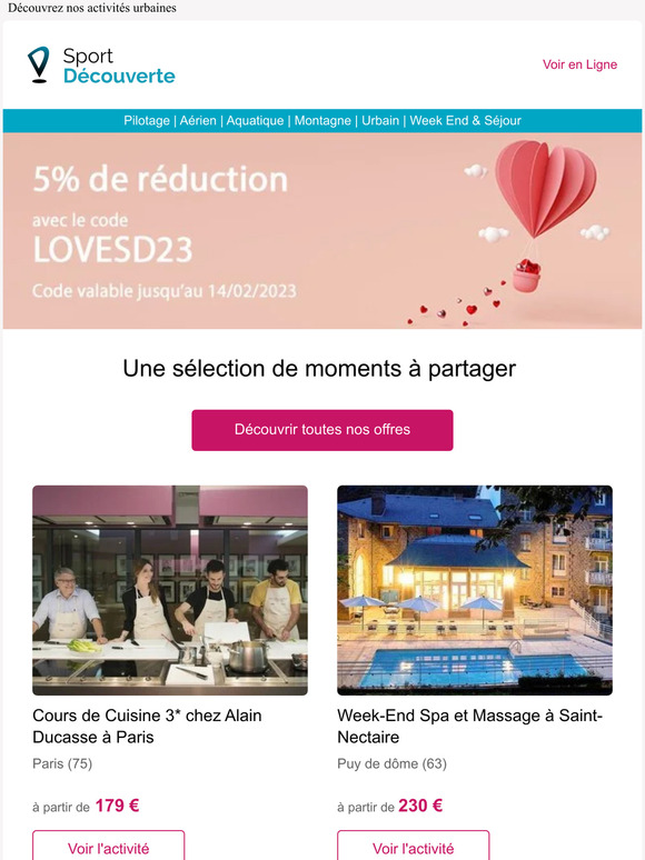 5% de remise supplémentaire pour la Saint Valentin !