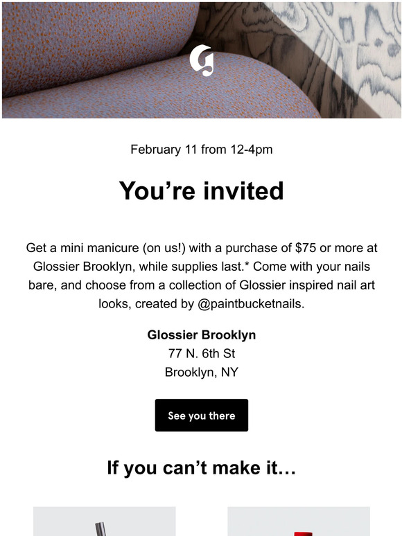 Glossier You’re invited to our Glossier x Paintbucket Nails event Milled