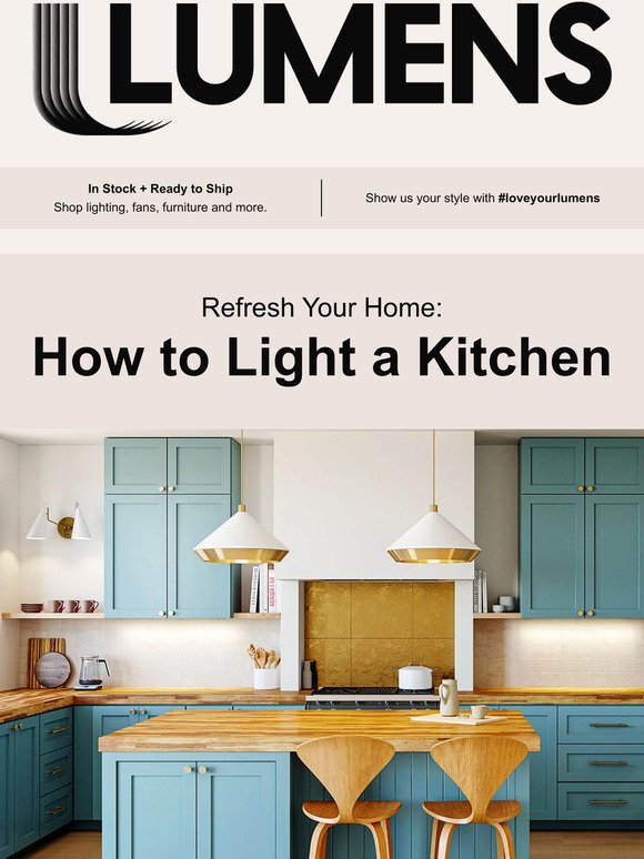 Modern light for a modern kitchen + Shop Winter Sale.