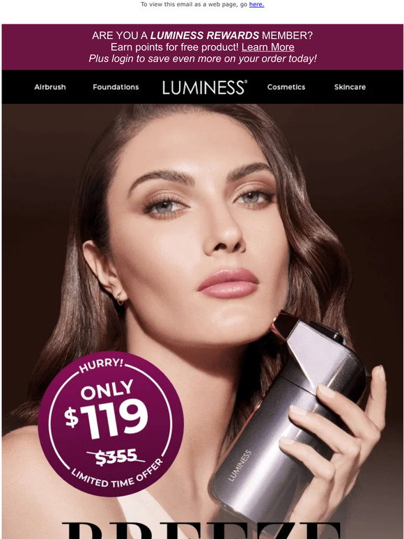 Luminess Air Email Newsletters Shop Sales Discounts And Coupon Codes
