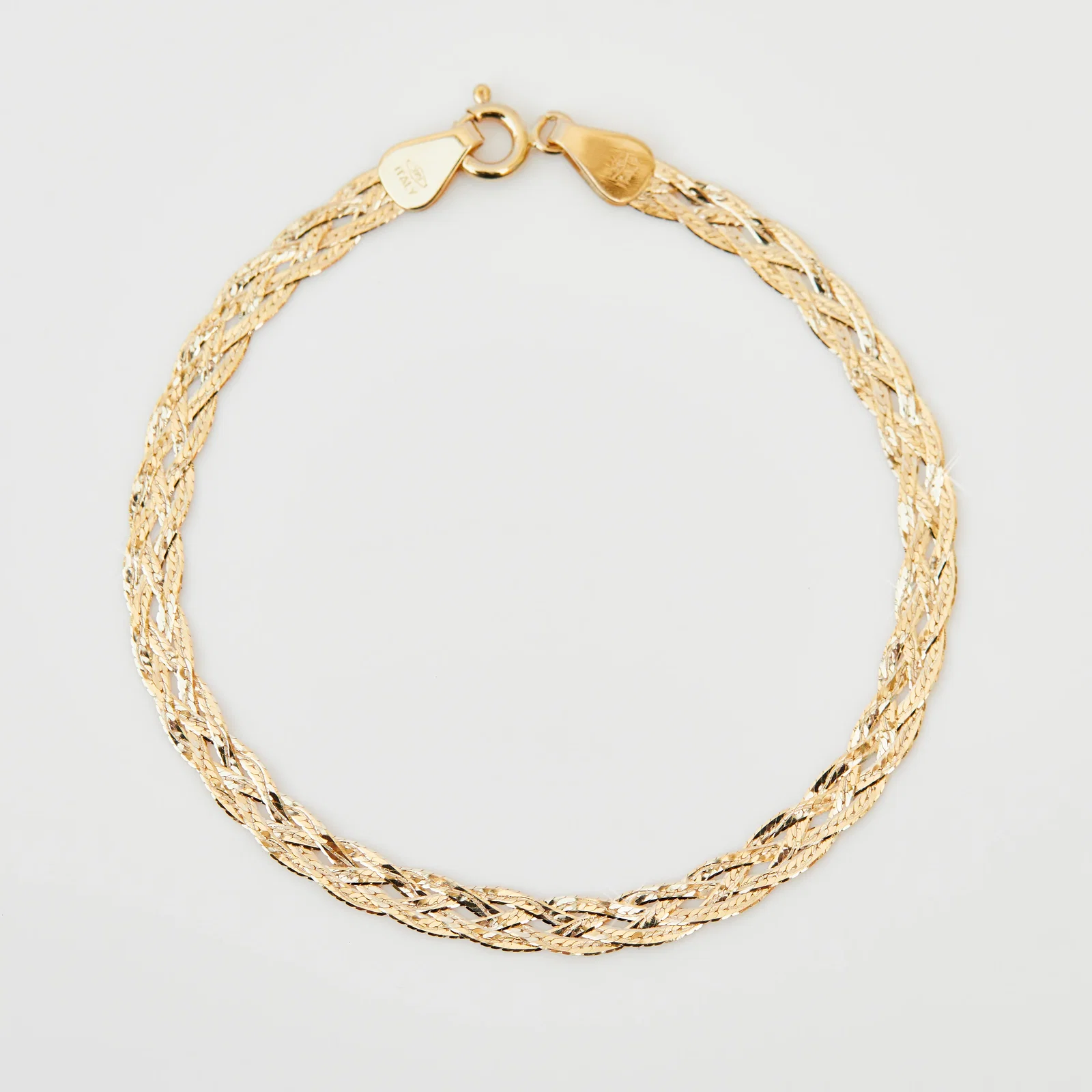 Image of Diamond Cut Braid Chain Bracelet