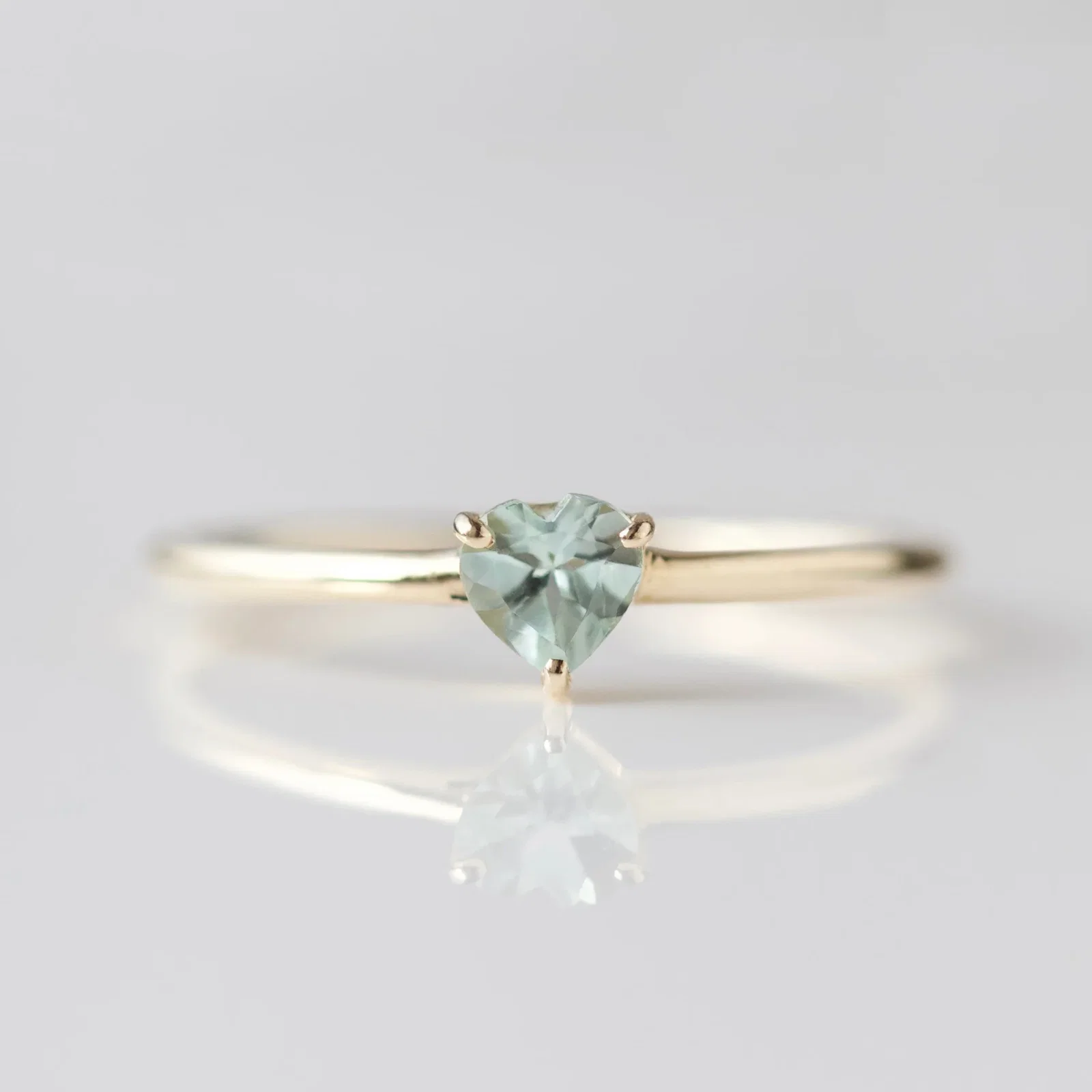 Image of Pale Green Tourmaline Heart Ring